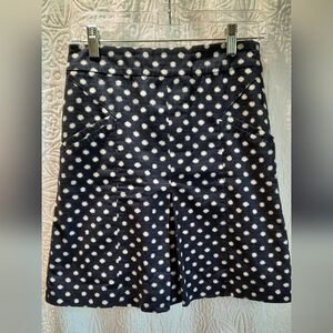 Boden Skirt Womans 4 Navy White Polka Dot Mini Party Formal Classic Business